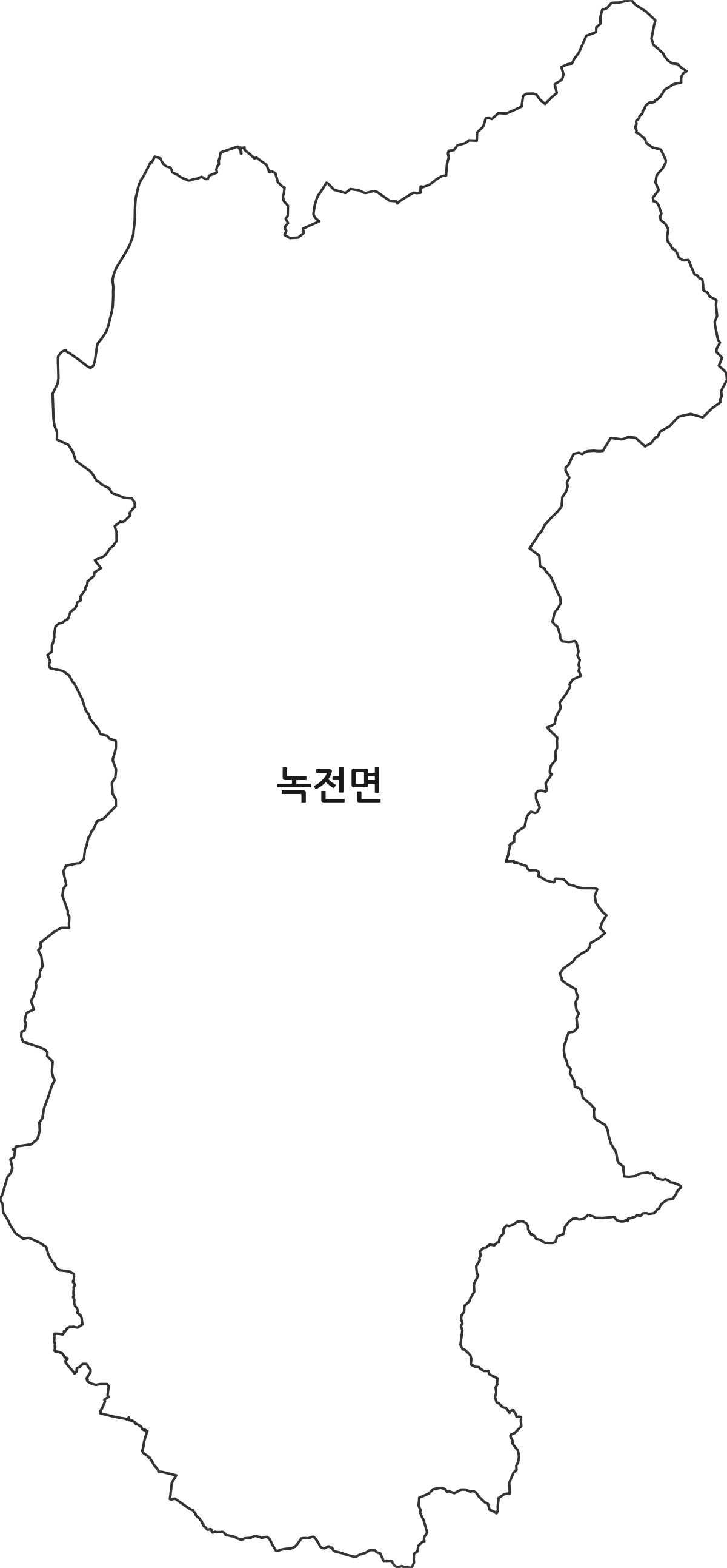 경상북도 안동시 녹전면 행정동 행정구역 경계 지도
