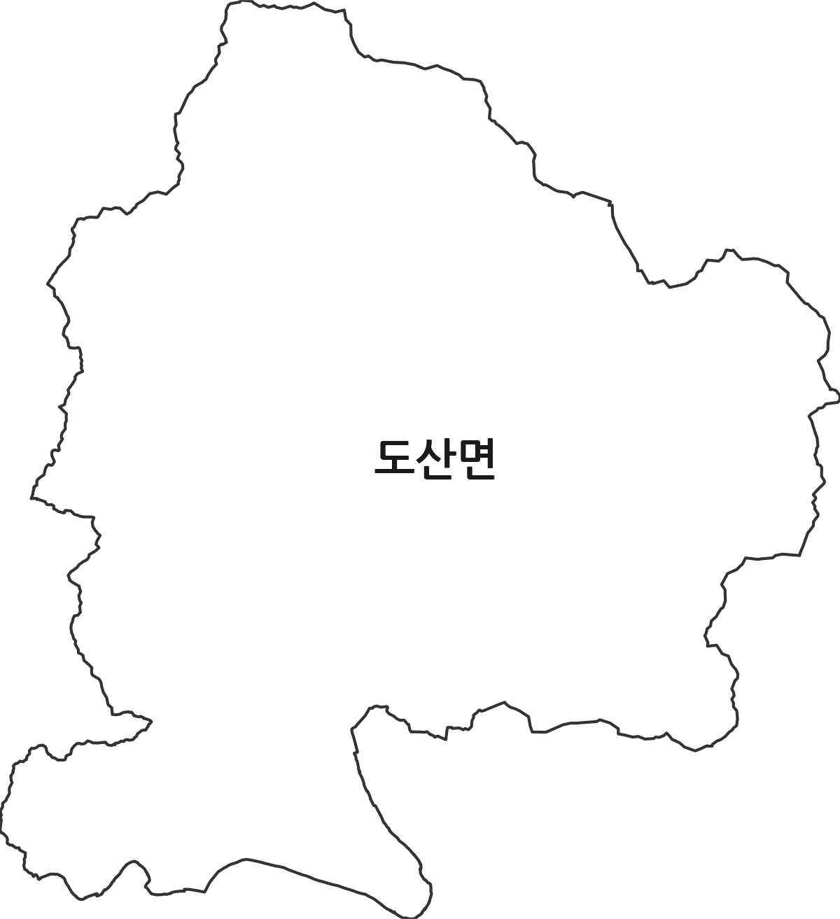 경상북도 안동시 도산면 행정동 행정구역 경계 지도