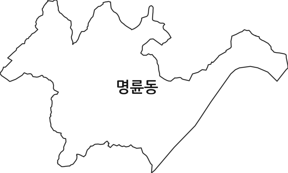 경상북도 안동시 명륜동 행정동 행정구역 경계 지도