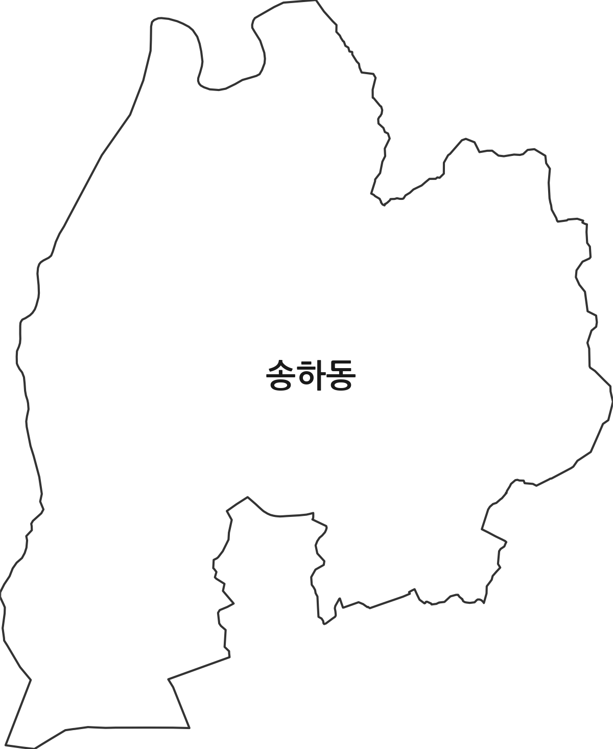 경상북도 안동시 송하동 행정동 행정구역 경계 지도
