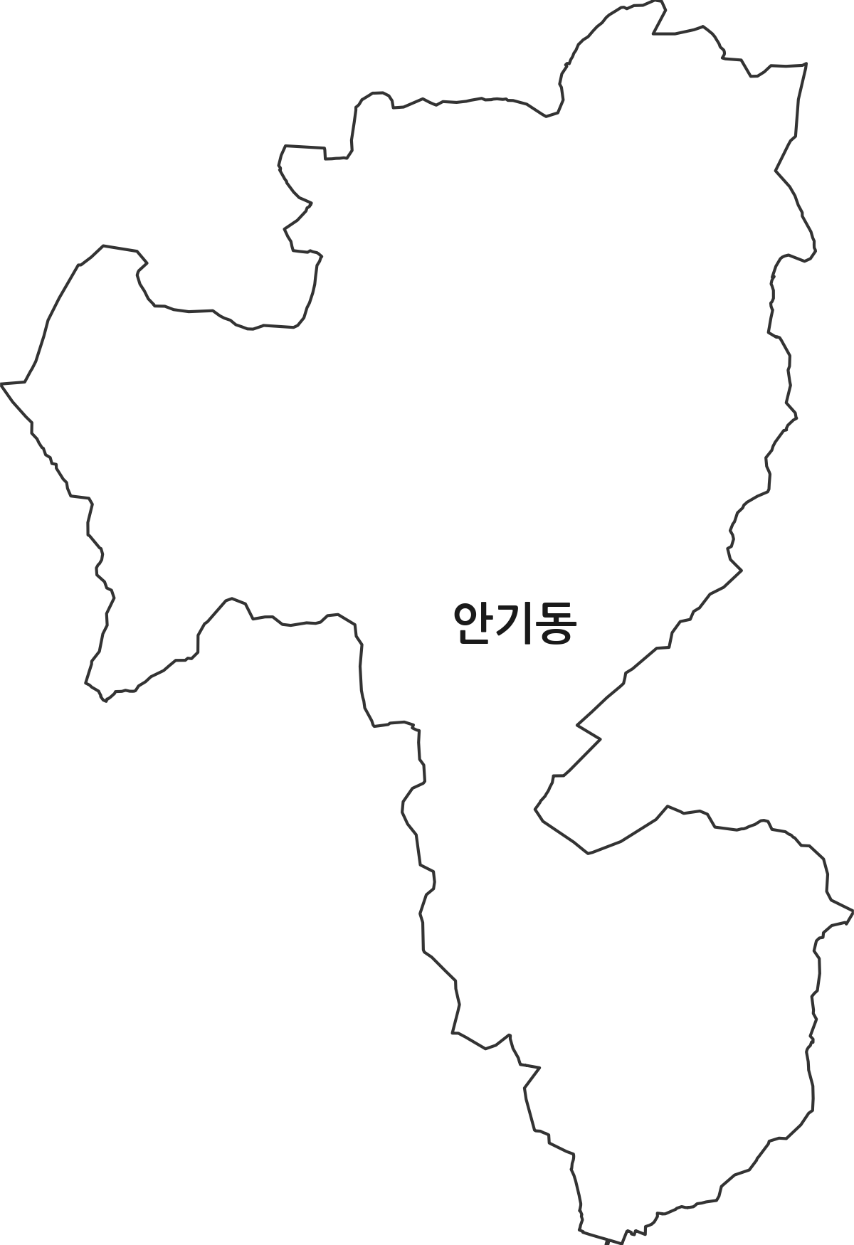 경상북도 안동시 안기동 행정동 행정구역 경계 지도