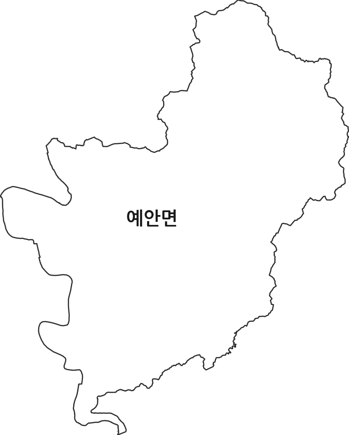 경상북도 안동시 예안면 행정동 행정구역 경계 지도