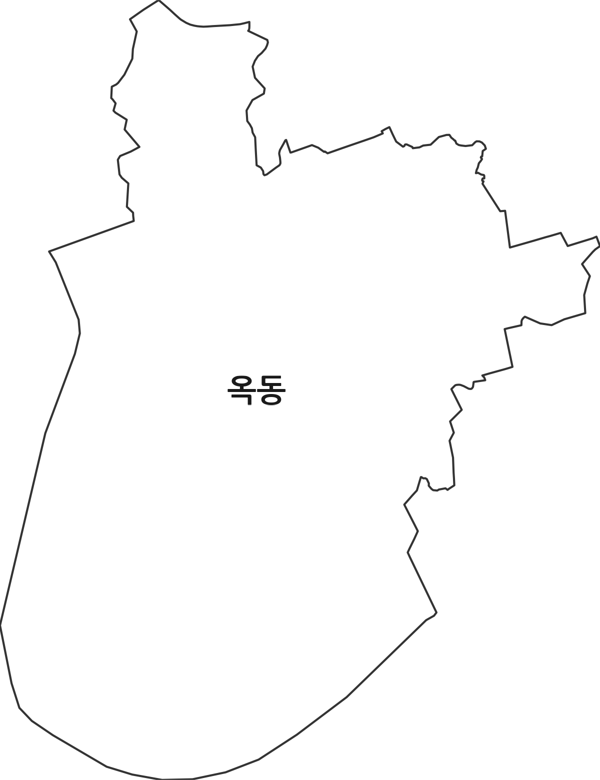 경상북도 안동시 옥동 행정동 행정구역 경계 지도