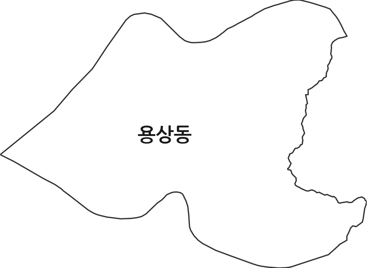 경상북도 안동시 용상동 행정동 행정구역 경계 지도
