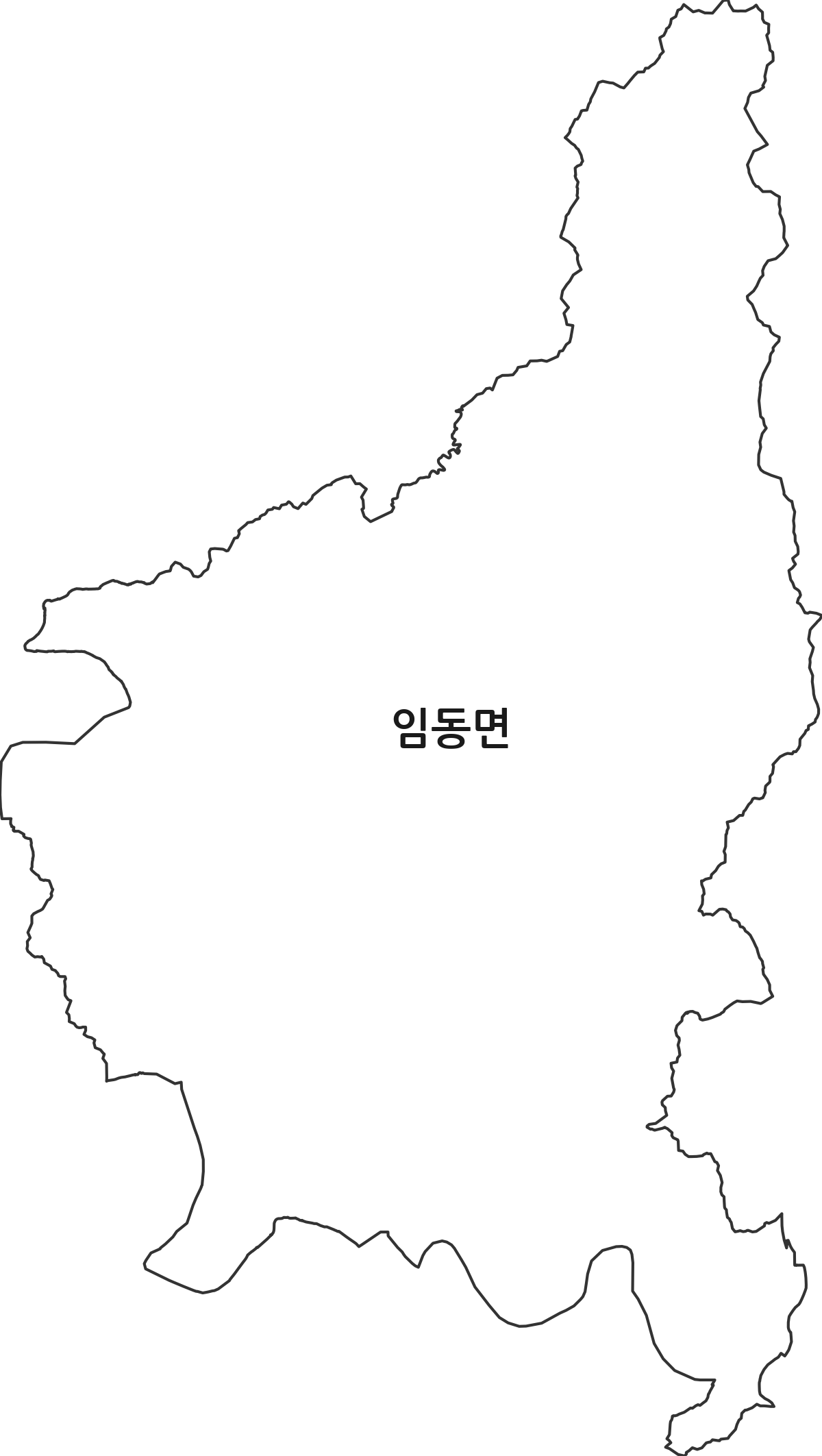 경상북도 안동시 임동면 행정동 행정구역 경계 지도