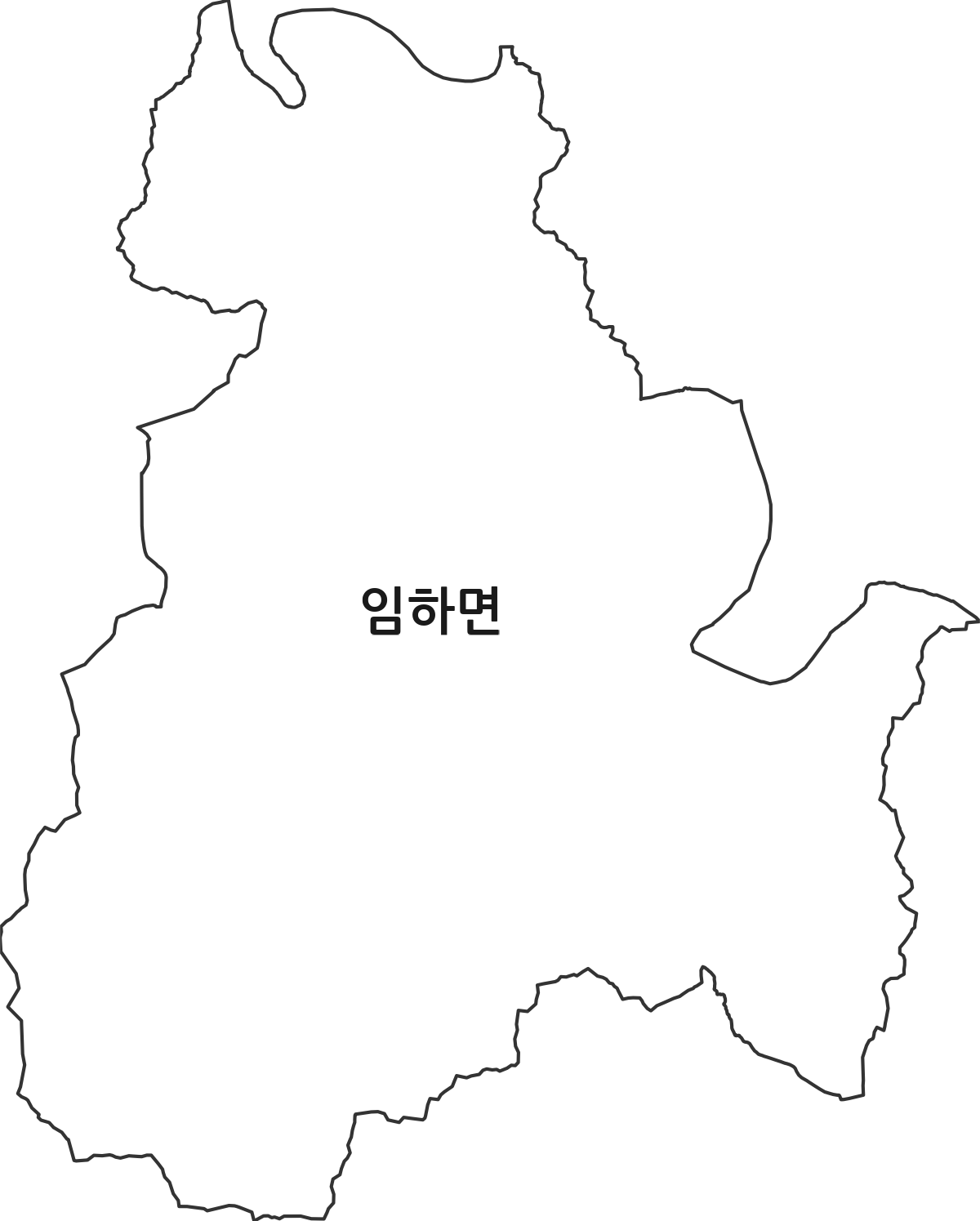 경상북도 안동시 임하면 행정동 행정구역 경계 지도