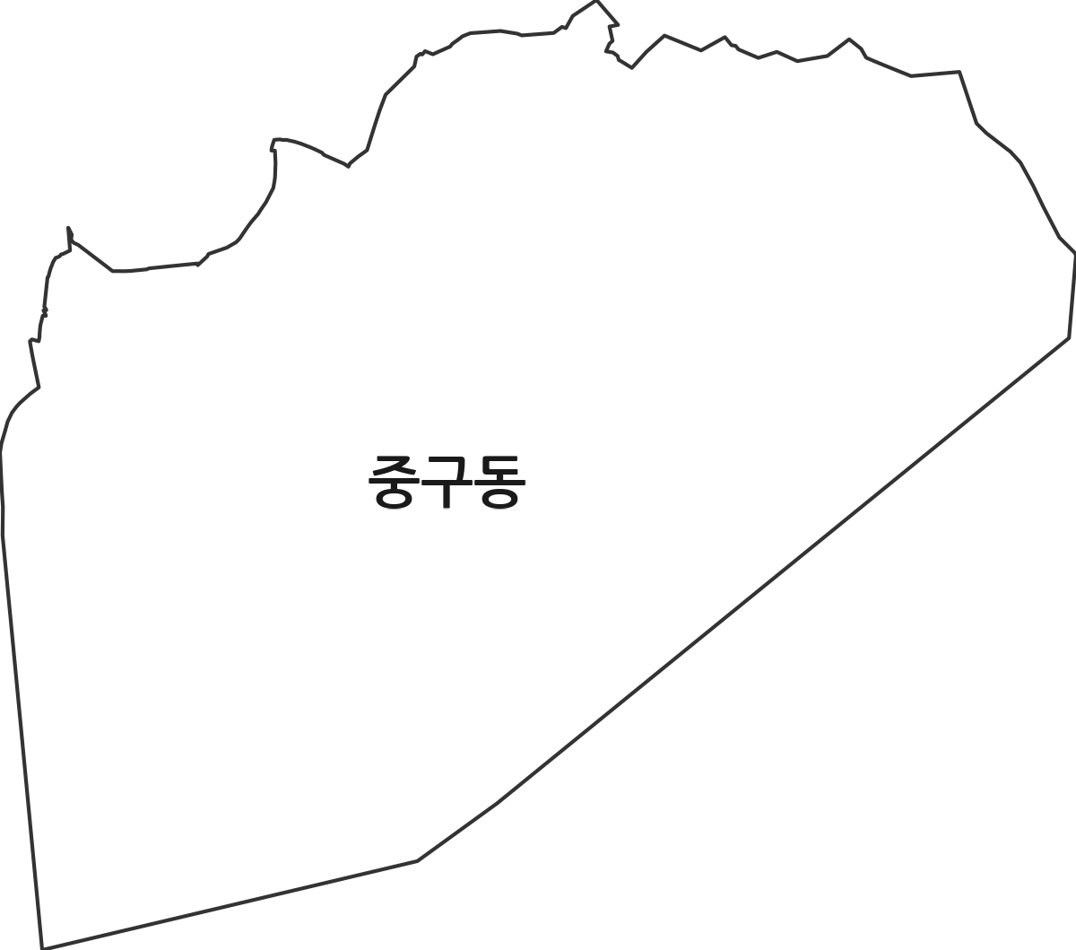 경상북도 안동시 중구동 행정동 행정구역 경계 지도