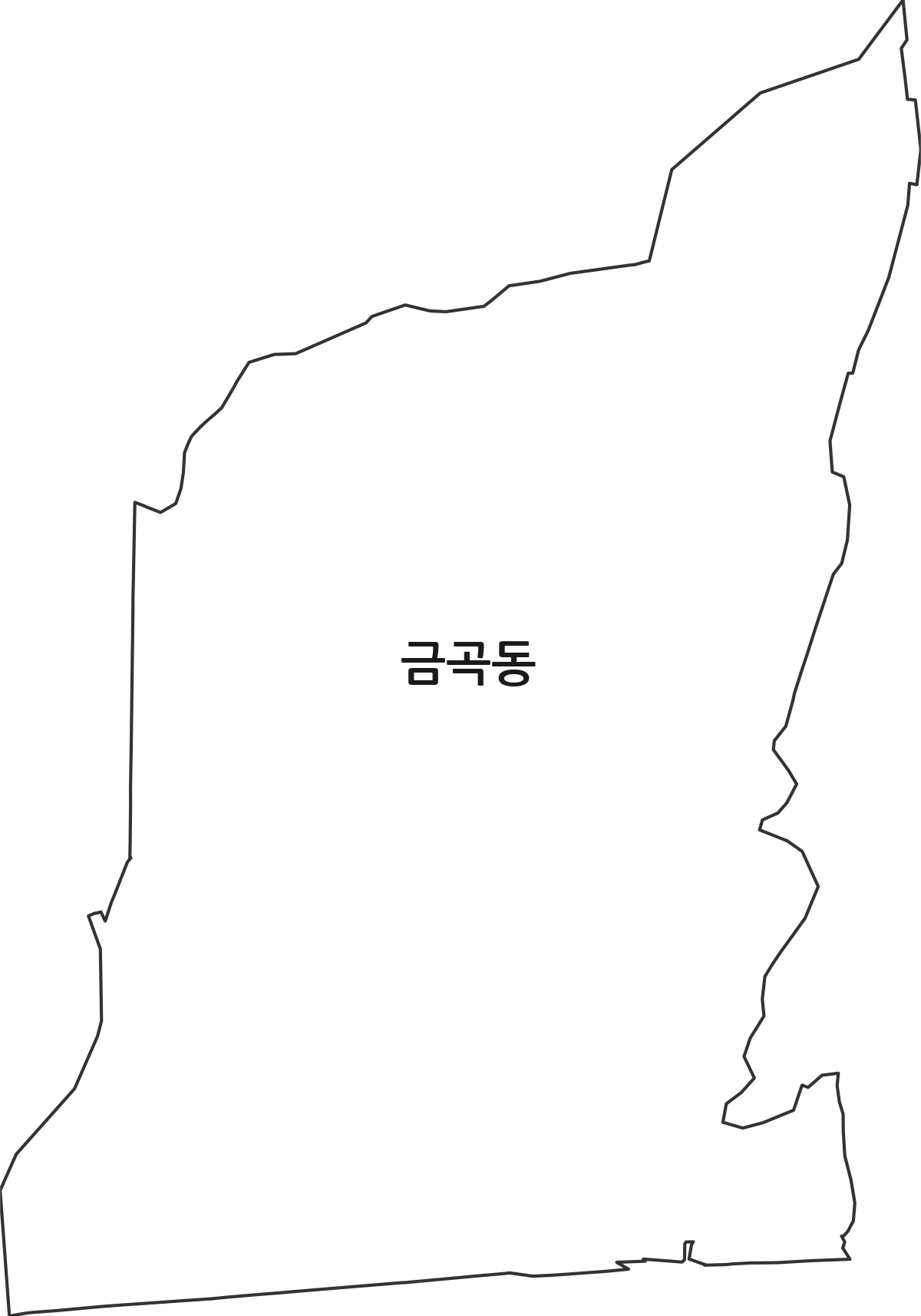 경상북도 안동시 금곡동 법정동 행정구역 경계 지도