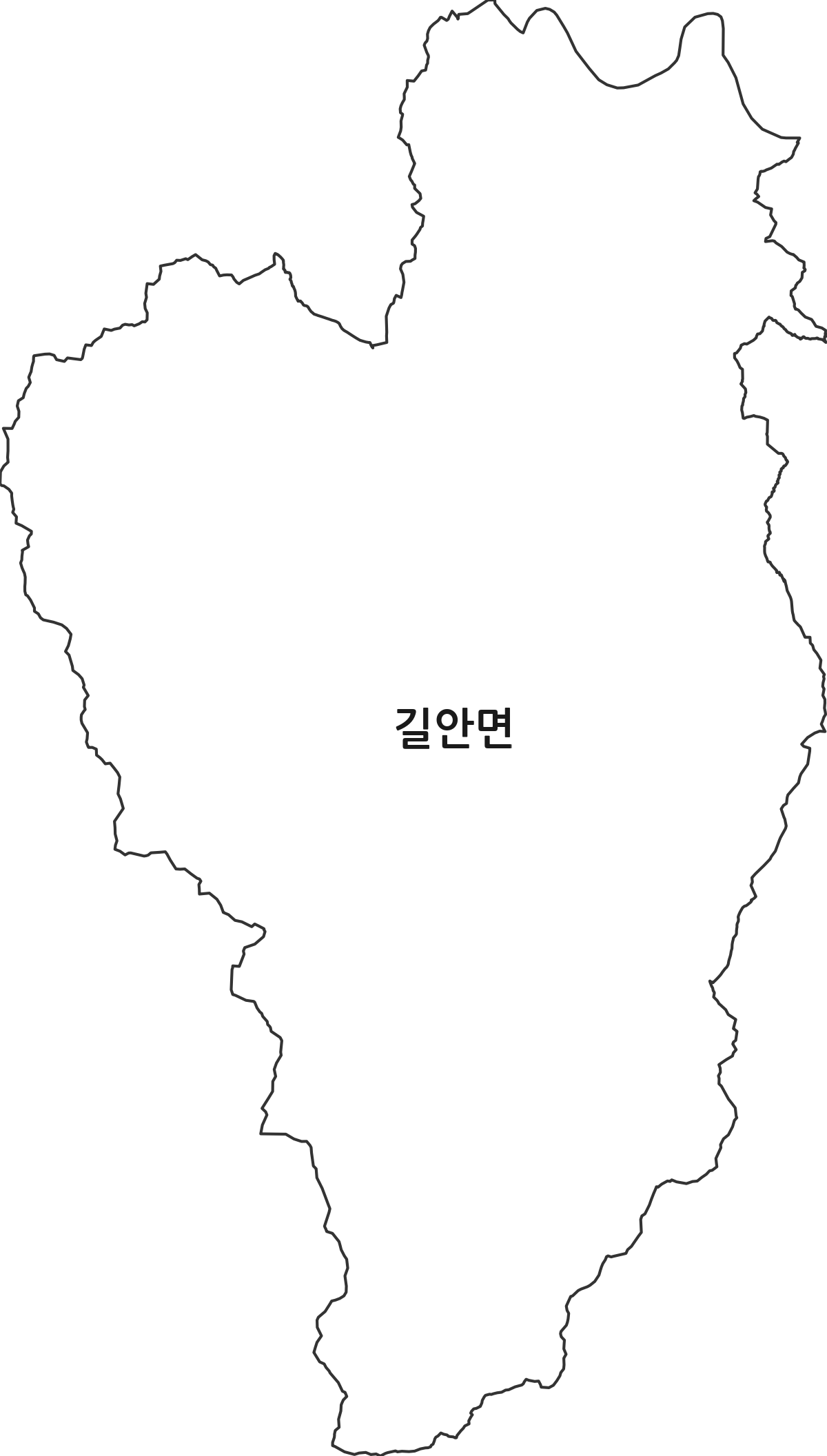 경상북도 안동시 길안면 법정동 행정구역 경계 지도