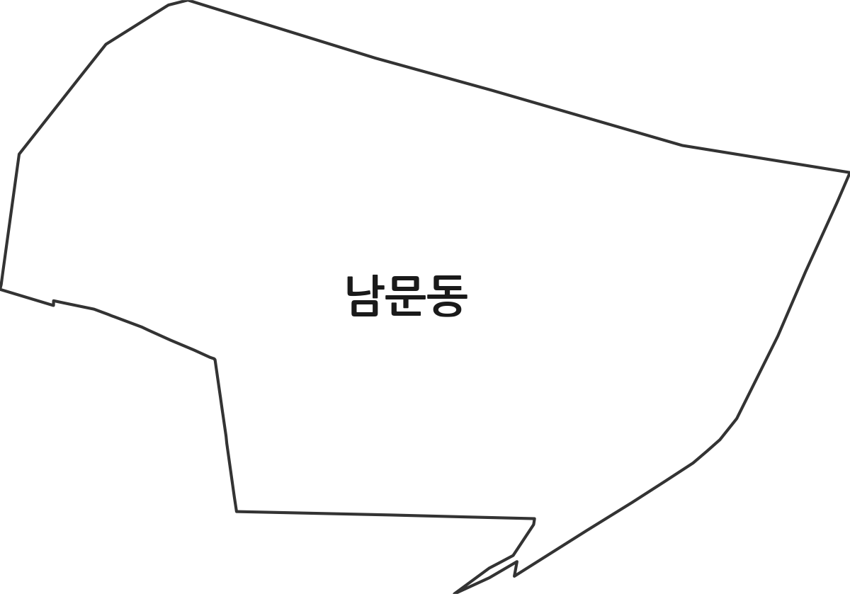경상북도 안동시 남문동 법정동 행정구역 경계 지도