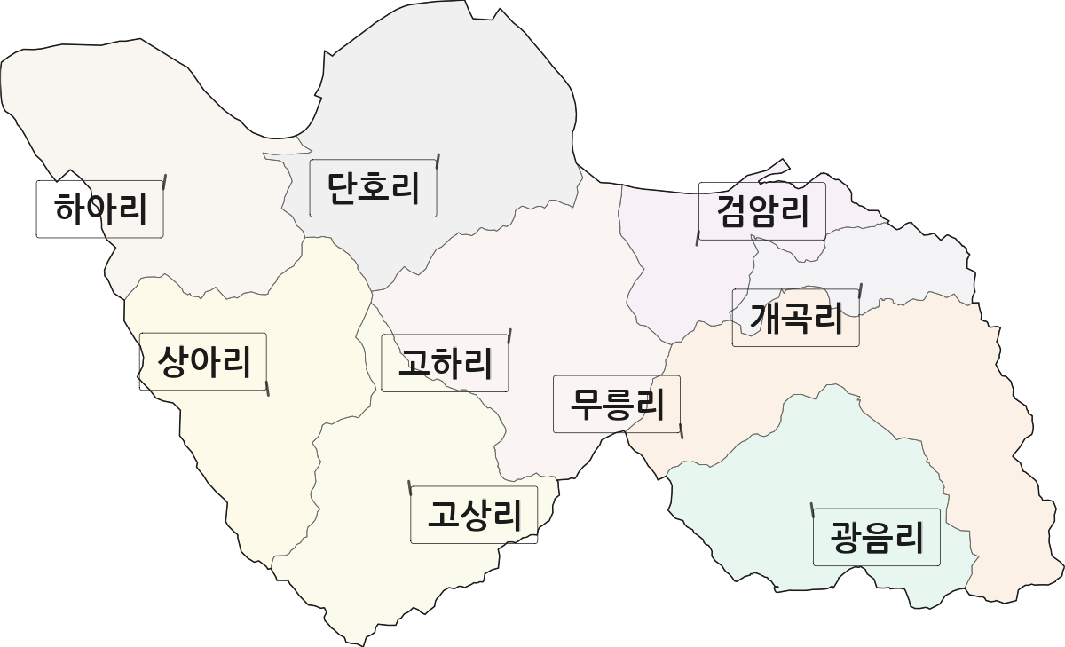 경상북도 안동시 남후면 법정동 리 구분 행정구역 경계 지도