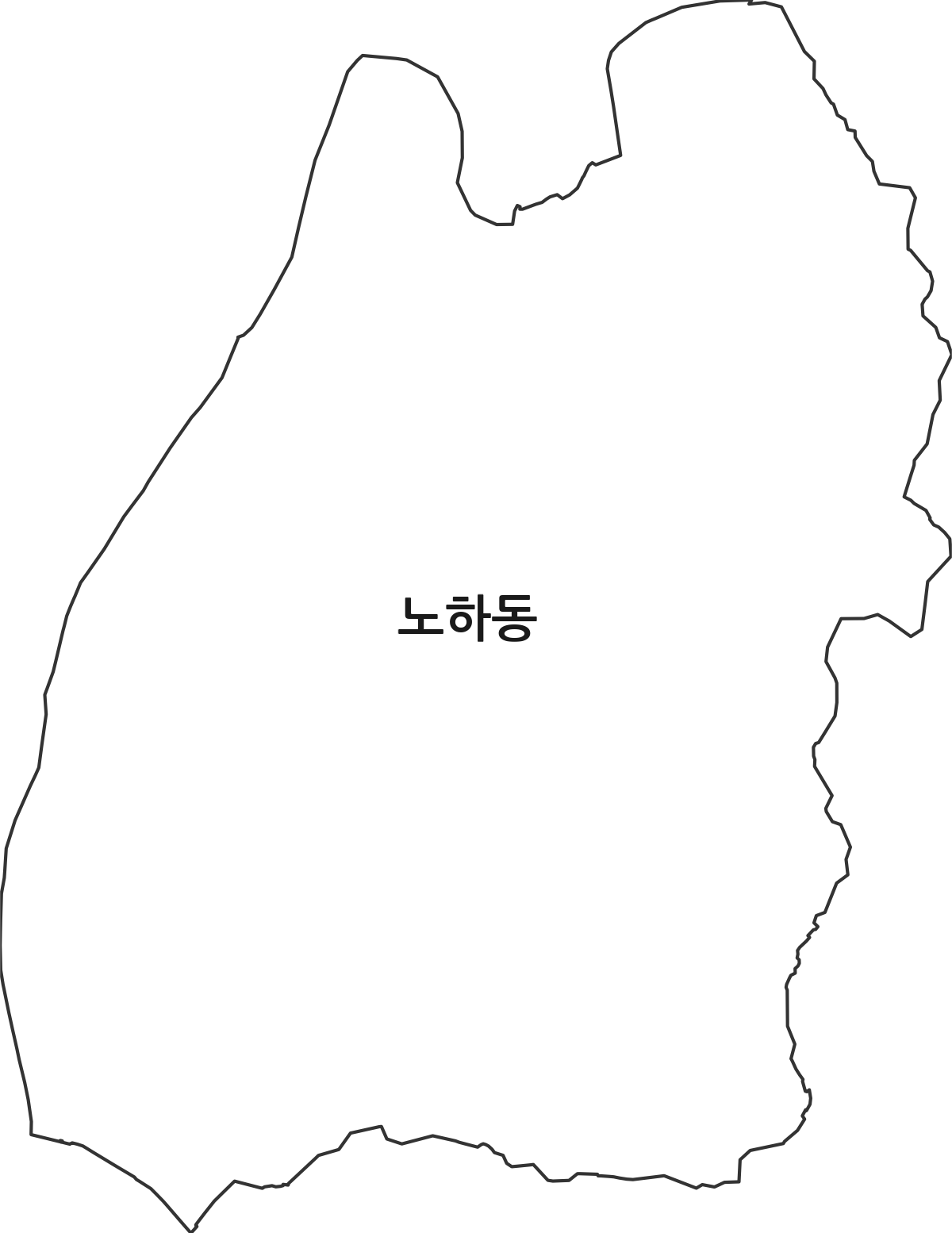 경상북도 안동시 노하동 법정동 행정구역 경계 지도