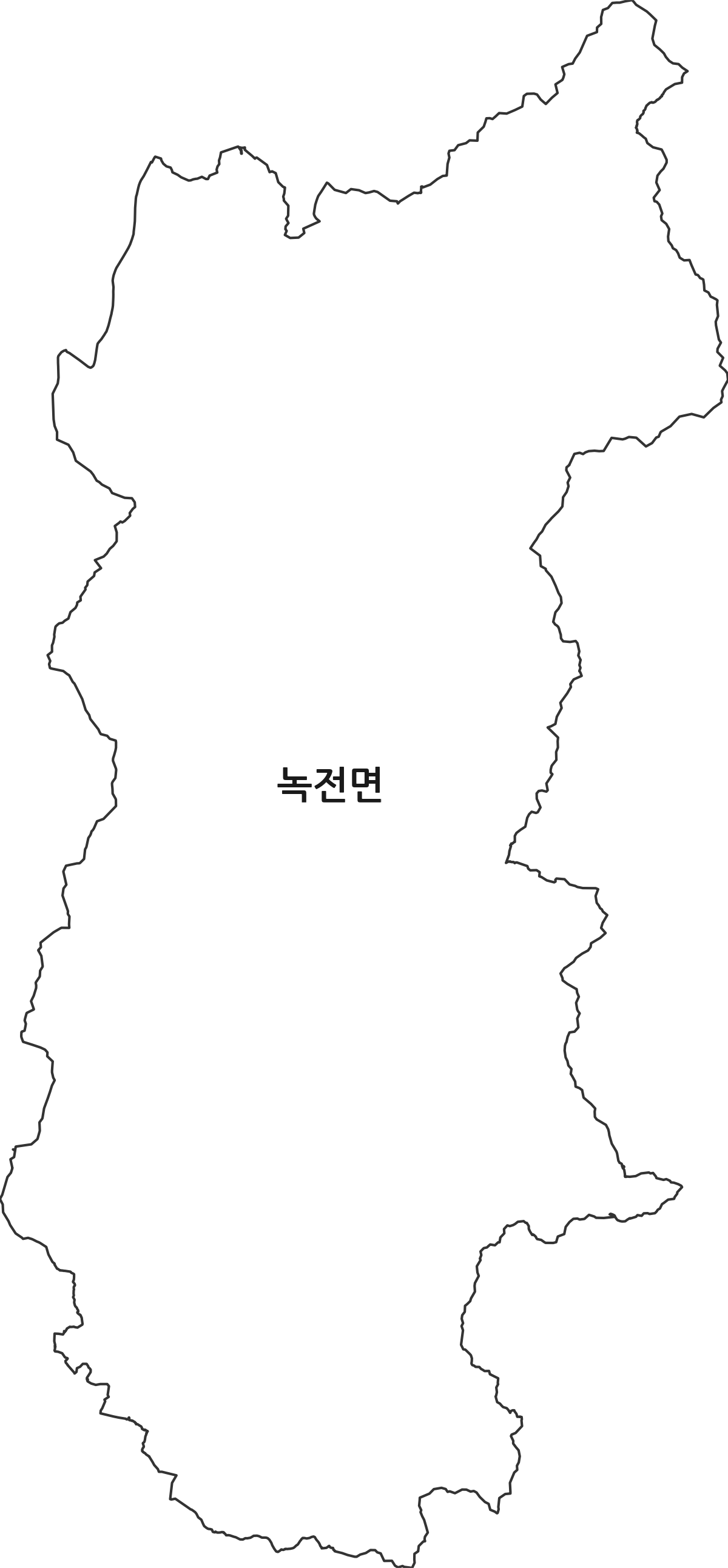 경상북도 안동시 녹전면 법정동 행정구역 경계 지도