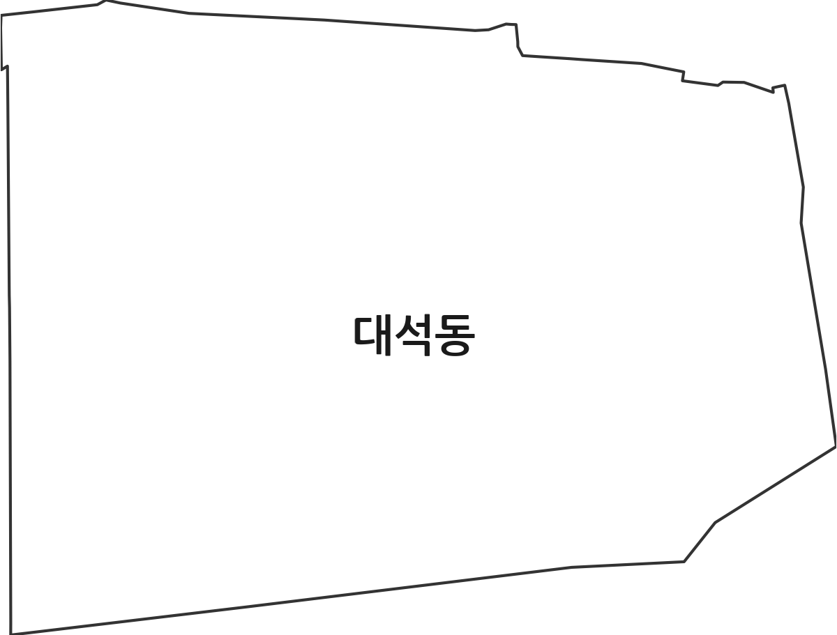 경상북도 안동시 대석동 법정동 행정구역 경계 지도