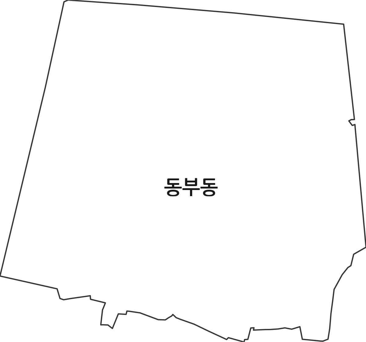 경상북도 안동시 동부동 법정동 행정구역 경계 지도