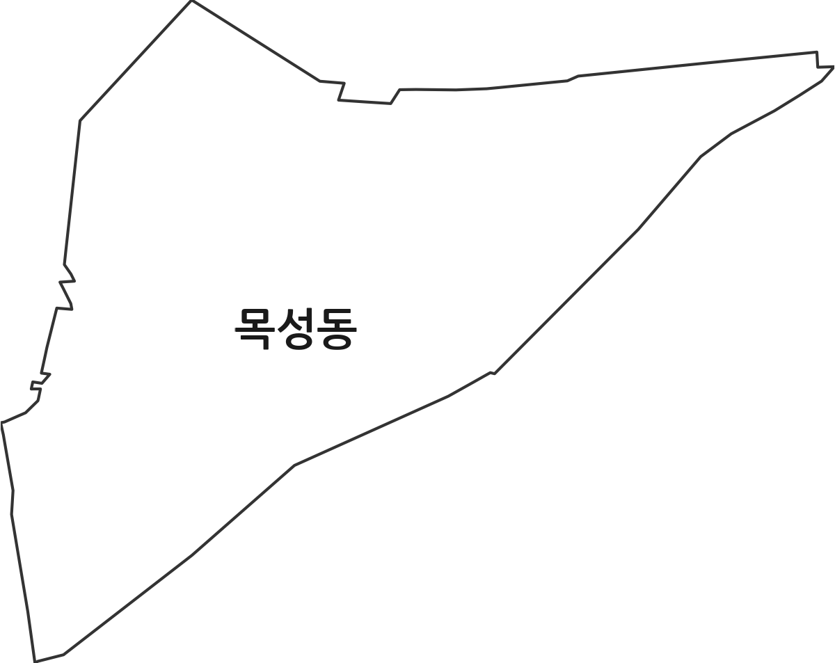경상북도 안동시 목성동 법정동 행정구역 경계 지도
