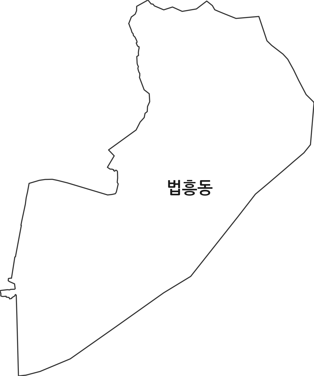 경상북도 안동시 법흥동 법정동 행정구역 경계 지도
