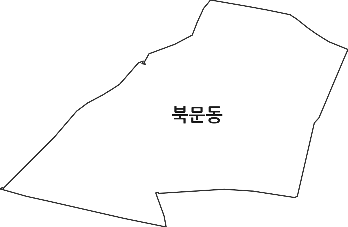 경상북도 안동시 북문동 법정동 행정구역 경계 지도