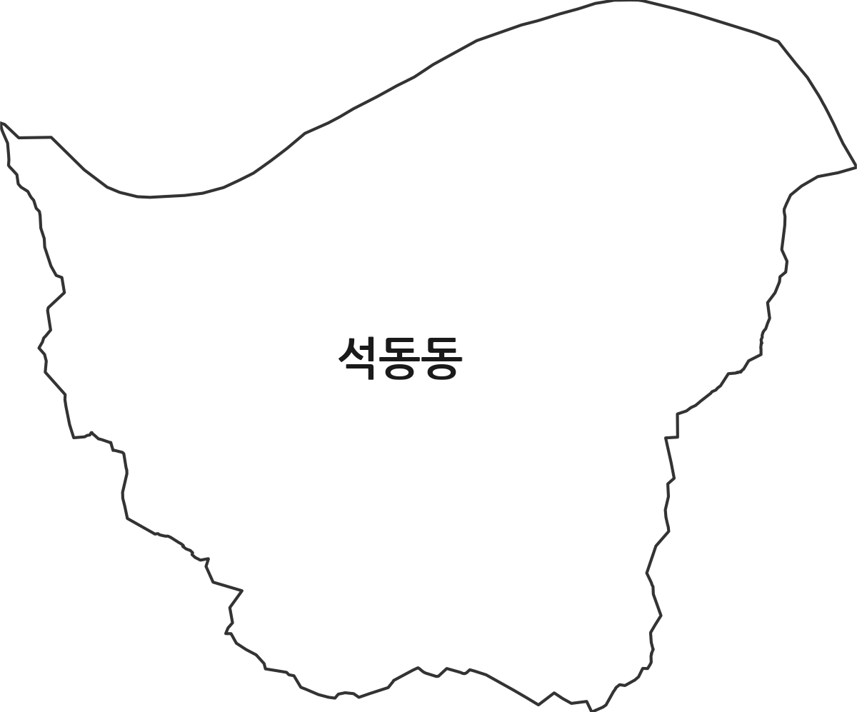 경상북도 안동시 석동동 법정동 행정구역 경계 지도