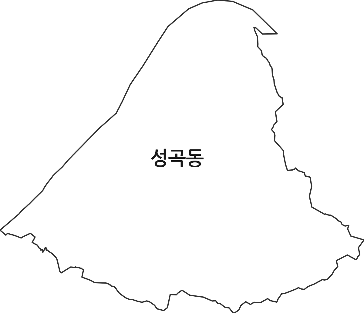 경상북도 안동시 성곡동 법정동 행정구역 경계 지도