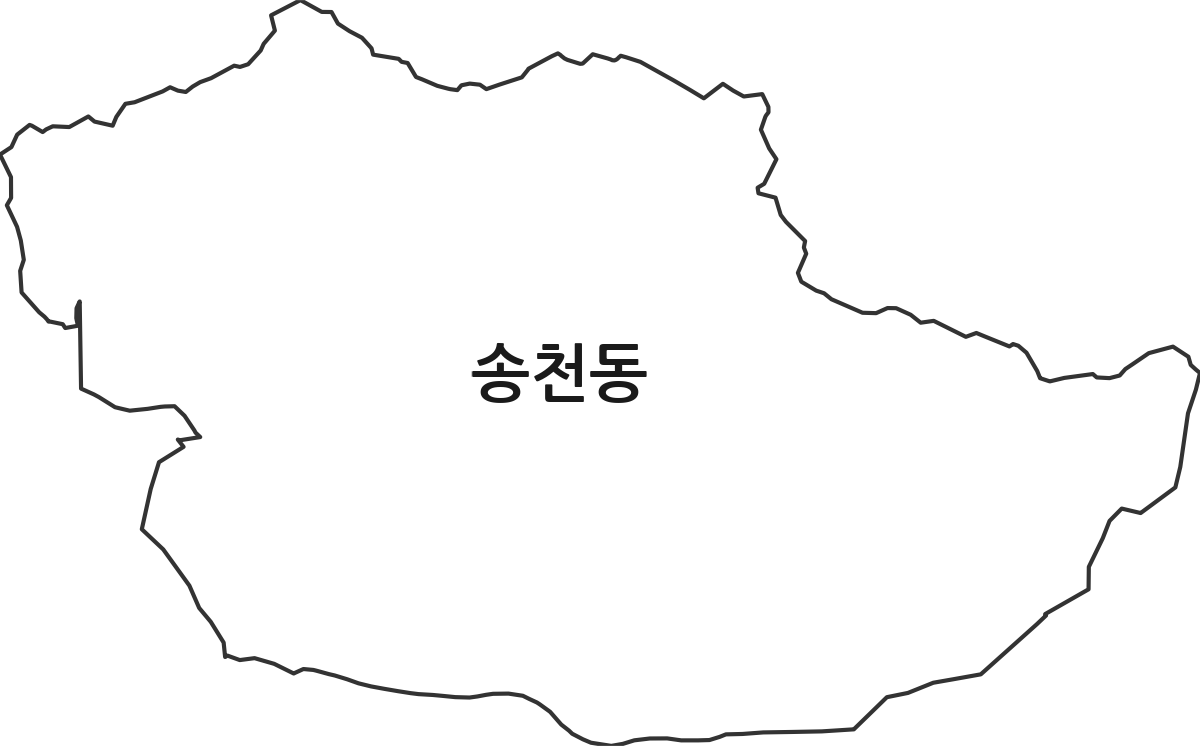 경상북도 안동시 송천동 법정동 행정구역 경계 지도