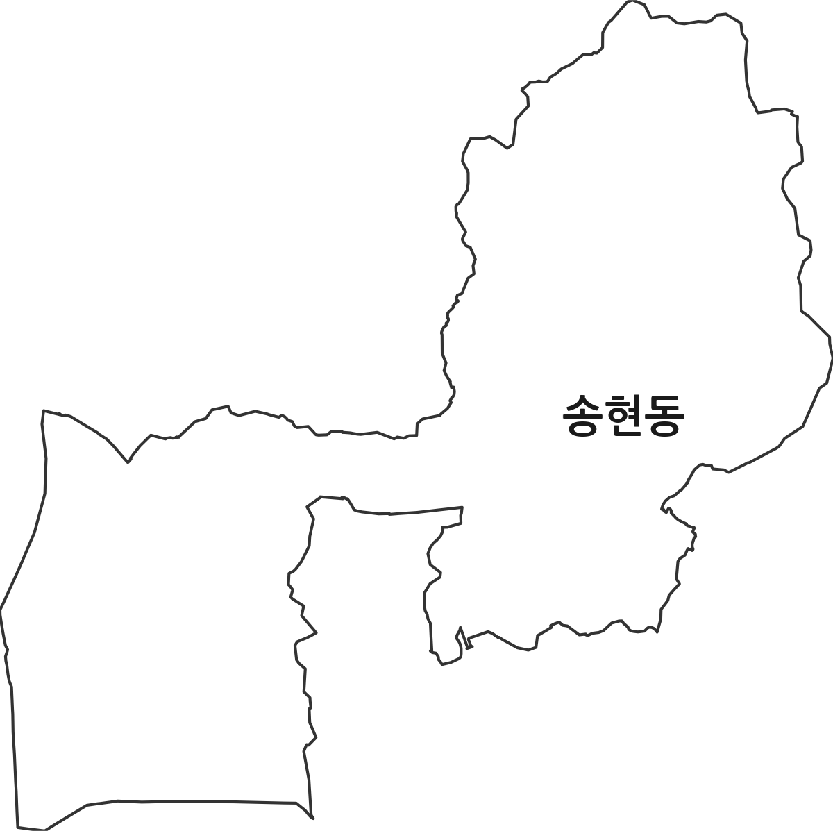 경상북도 안동시 송현동 법정동 행정구역 경계 지도