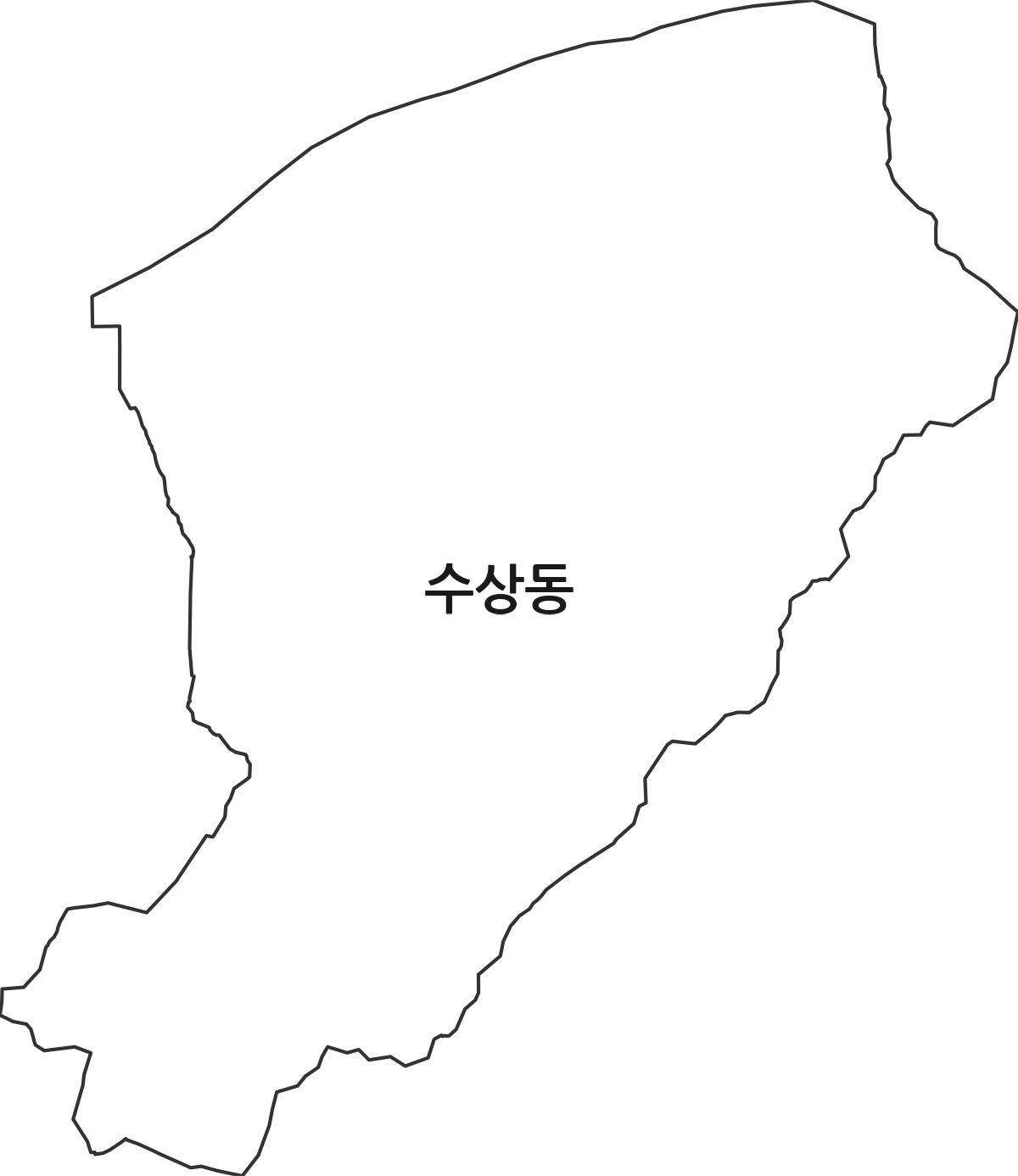 경상북도 안동시 수상동 법정동 행정구역 경계 지도