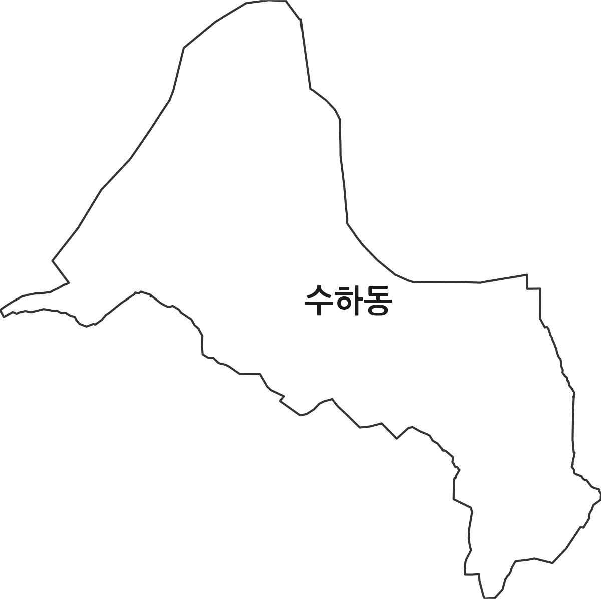 경상북도 안동시 수하동 법정동 행정구역 경계 지도