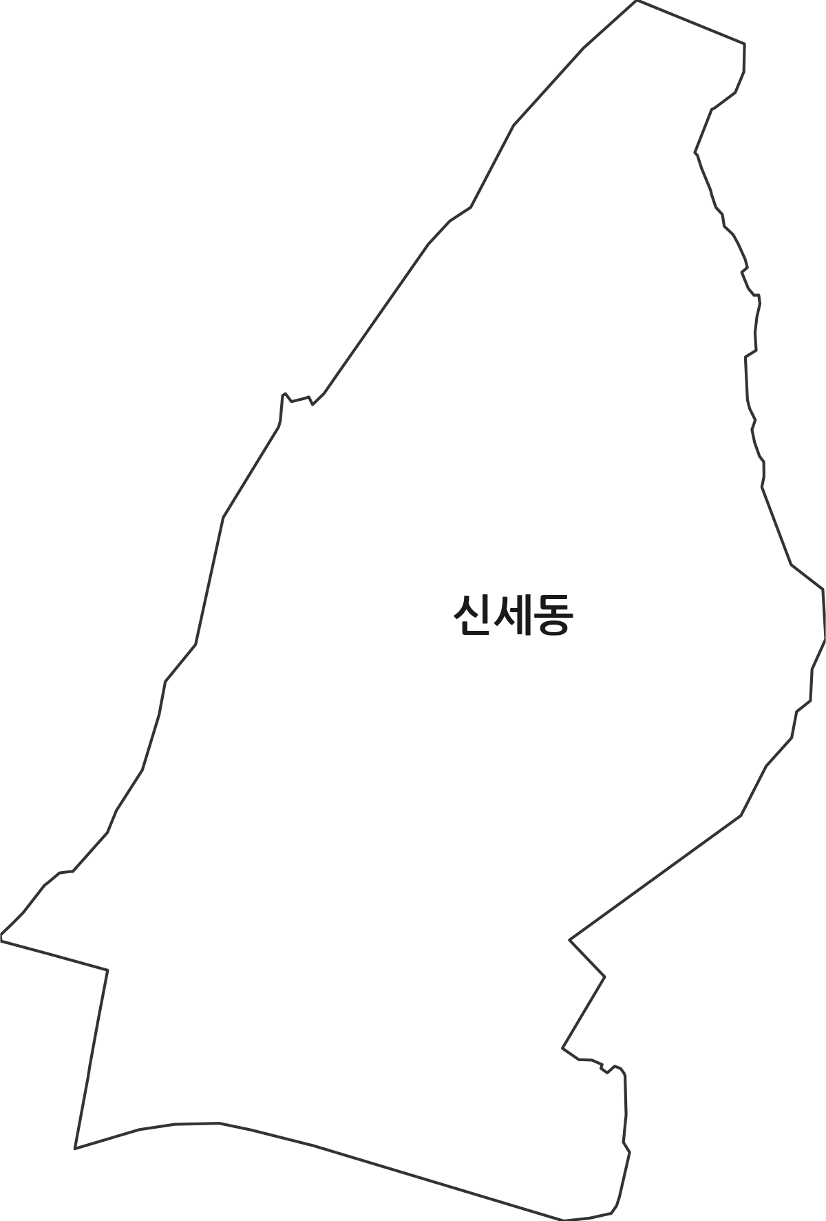 경상북도 안동시 신세동 법정동 행정구역 경계 지도