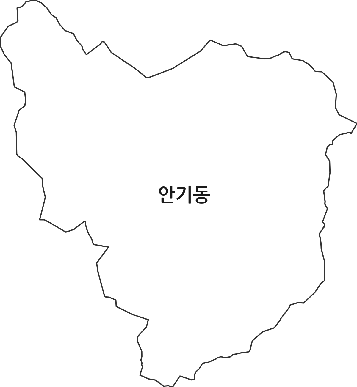 경상북도 안동시 안기동 법정동 행정구역 경계 지도