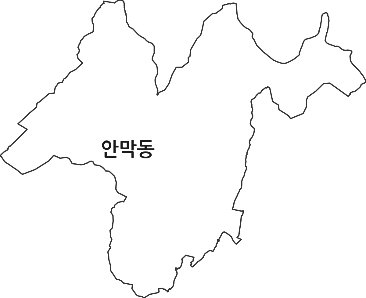 경상북도 안동시 안막동 법정동 행정구역 경계 지도