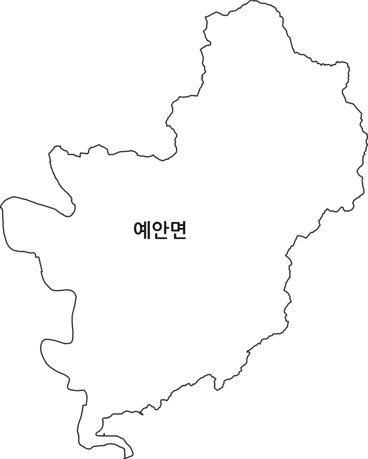 경상북도 안동시 예안면 법정동 행정구역 경계 지도
