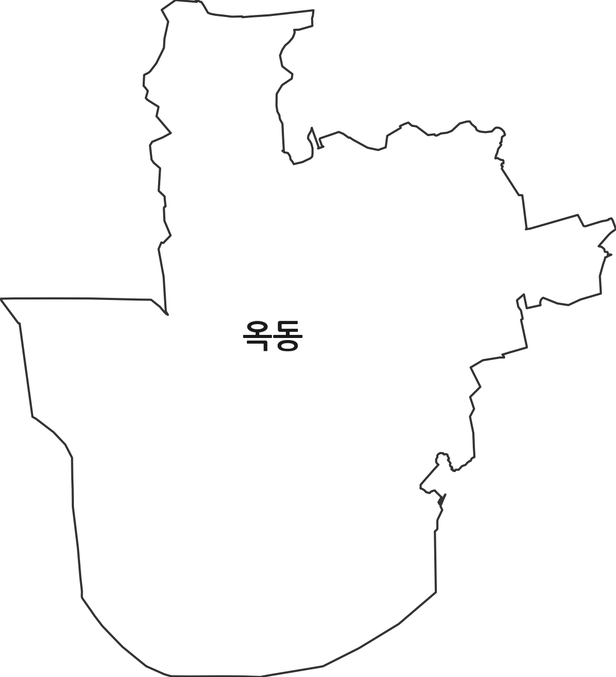 경상북도 안동시 옥동 법정동 행정구역 경계 지도
