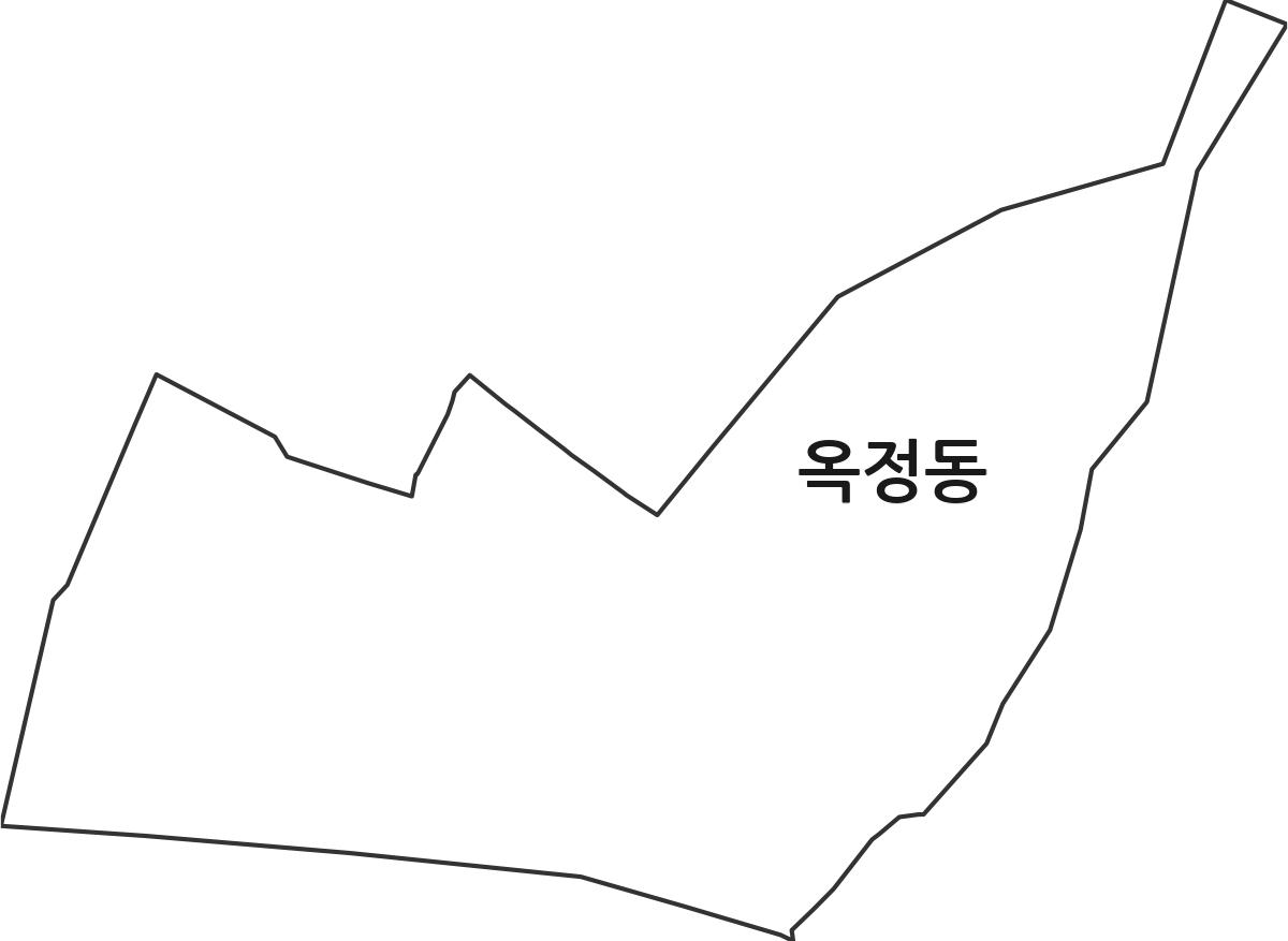 경상북도 안동시 옥정동 법정동 행정구역 경계 지도