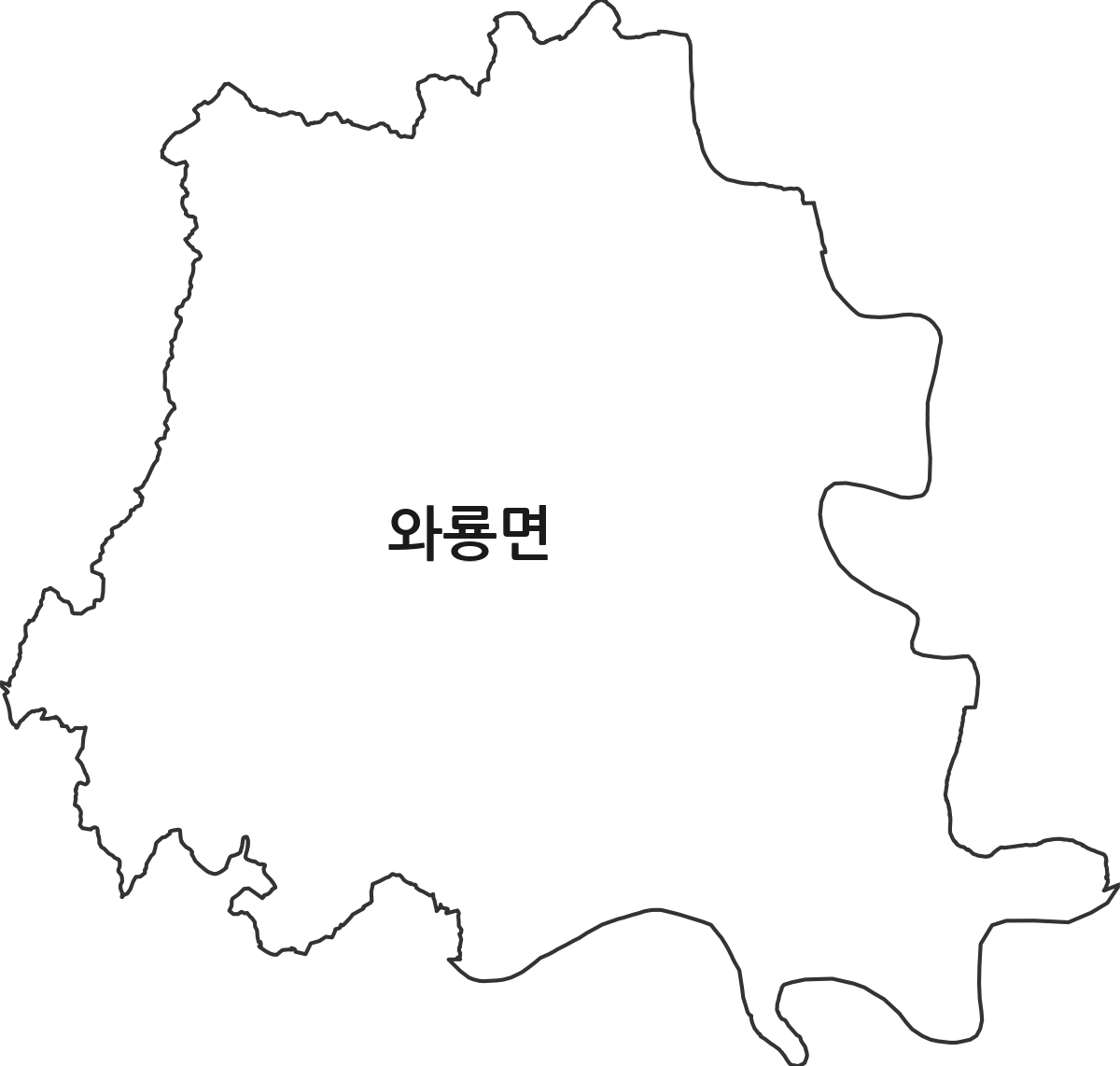 경상북도 안동시 와룡면 법정동 행정구역 경계 지도