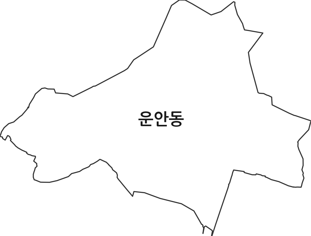 경상북도 안동시 운안동 법정동 행정구역 경계 지도