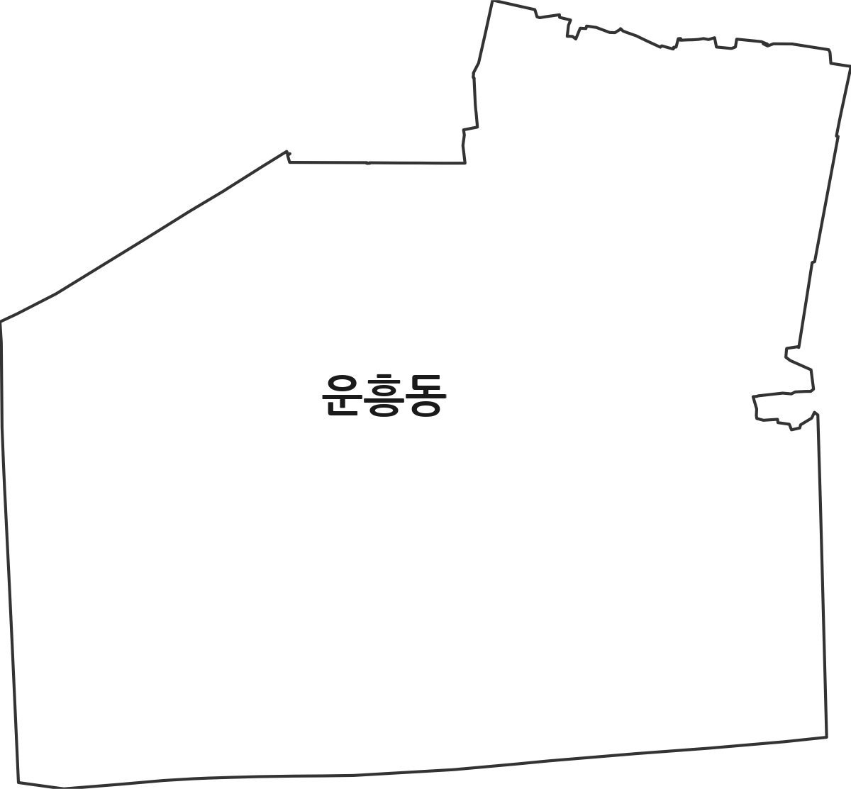 경상북도 안동시 운흥동 법정동 행정구역 경계 지도