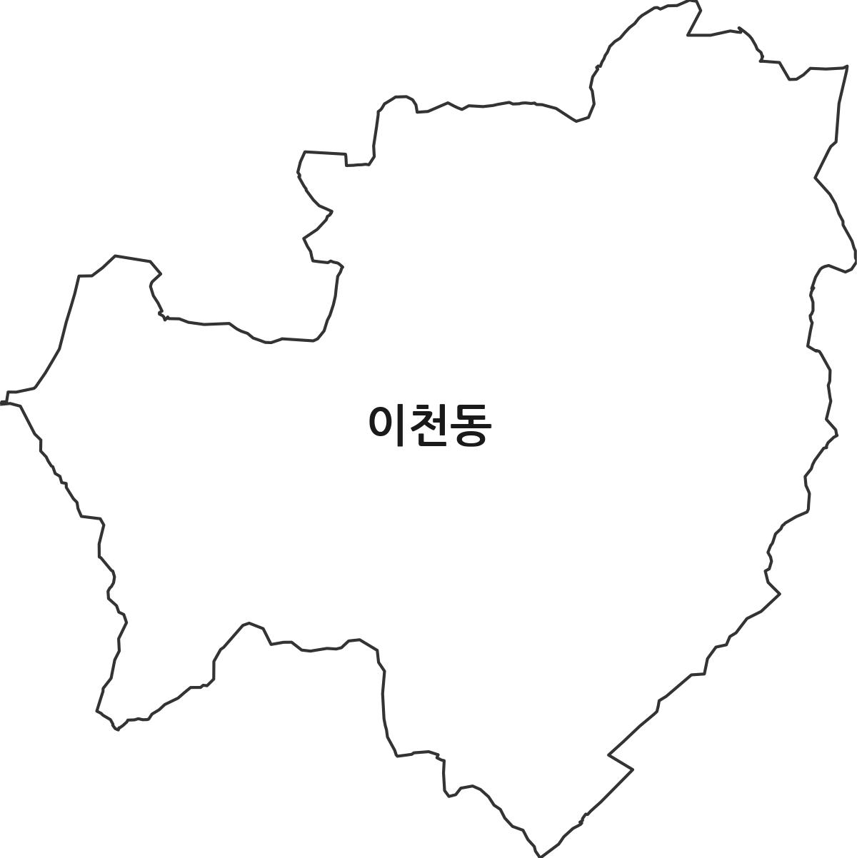 경상북도 안동시 이천동 법정동 행정구역 경계 지도