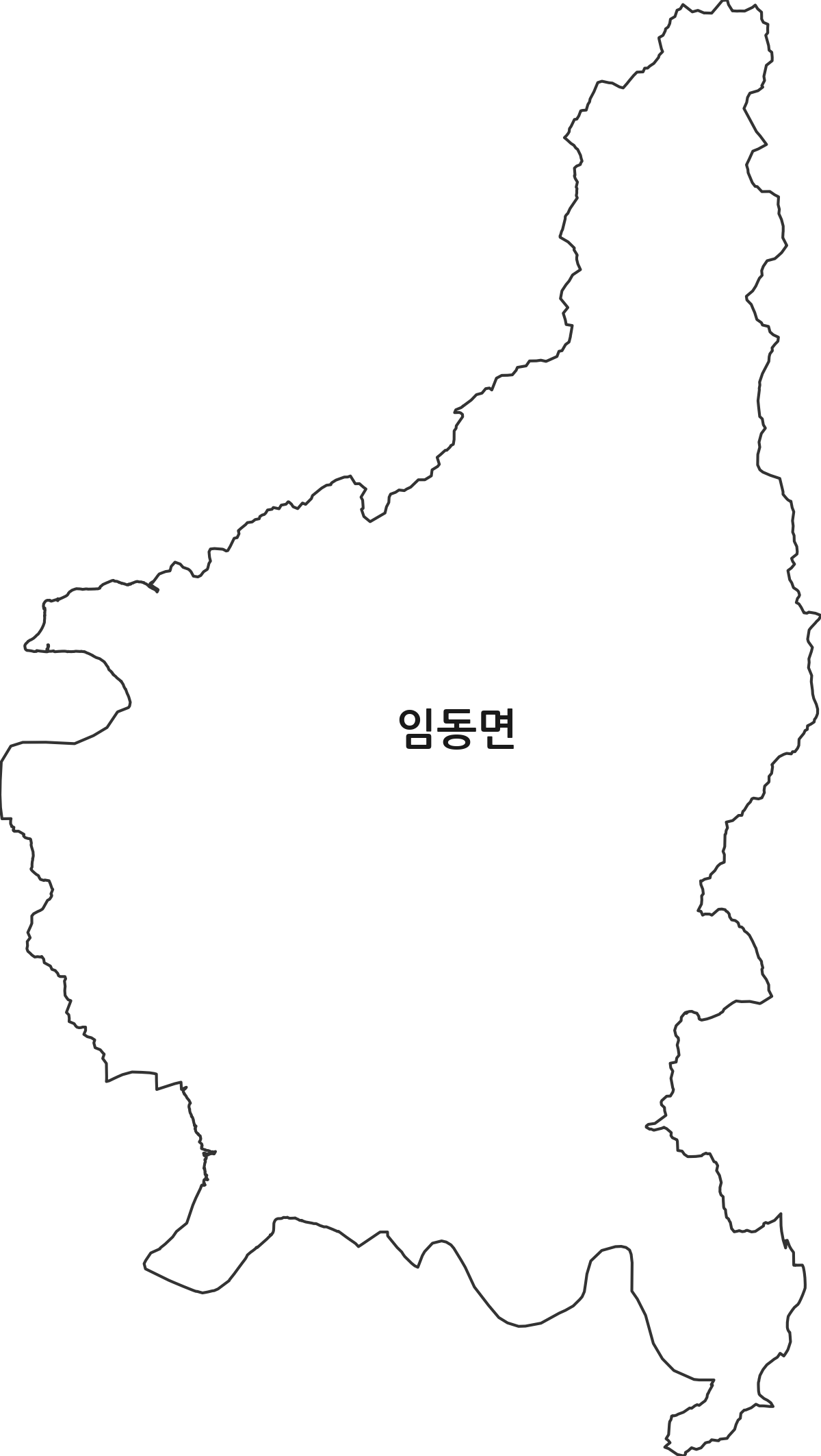 경상북도 안동시 임동면 법정동 행정구역 경계 지도