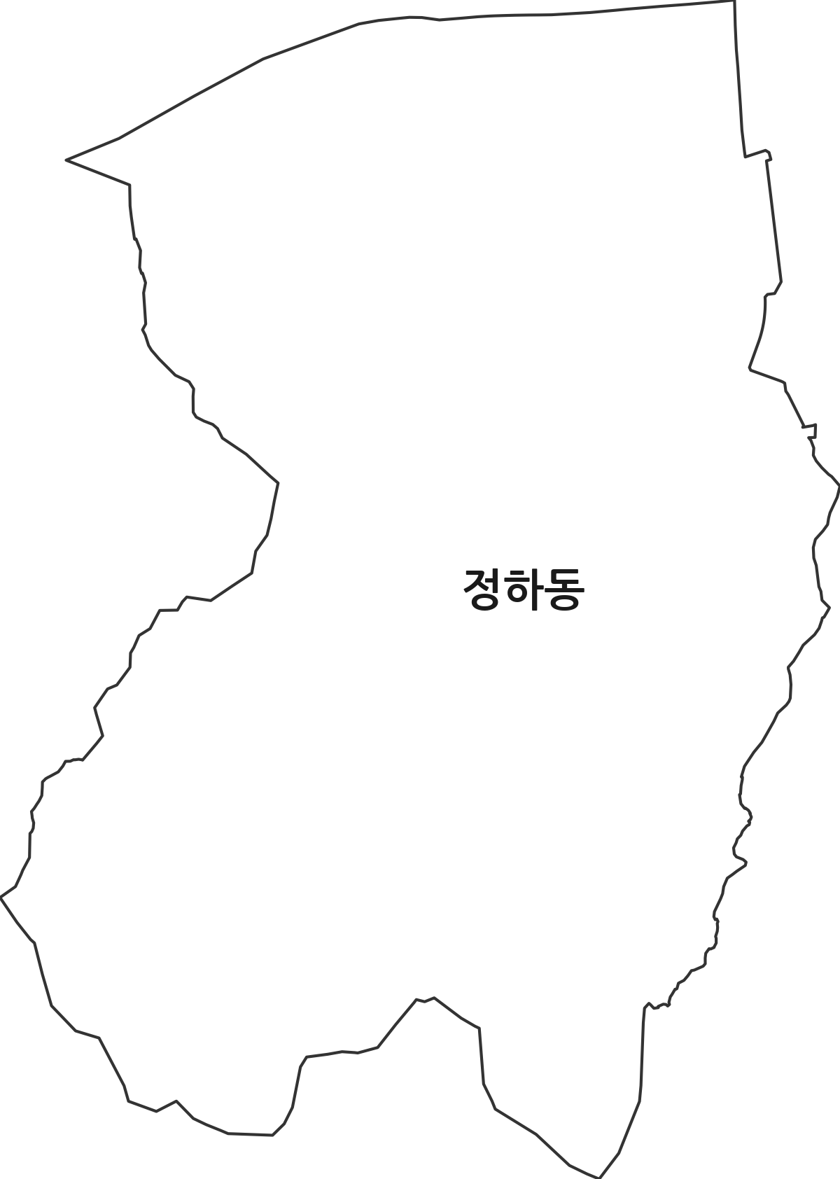 경상북도 안동시 정하동 법정동 행정구역 경계 지도