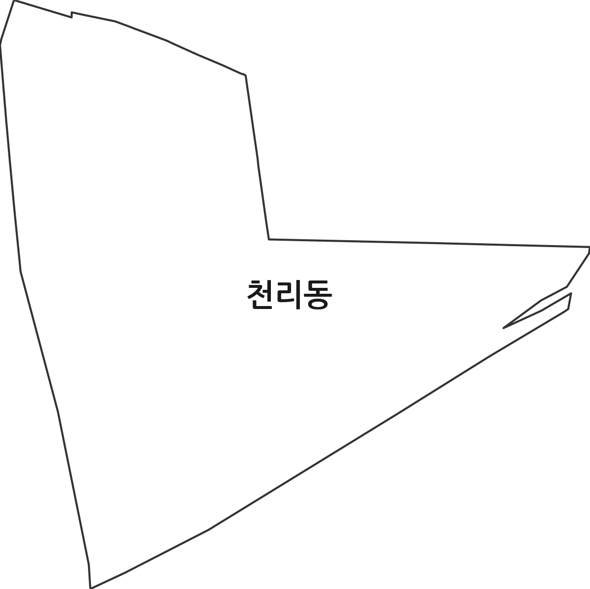 경상북도 안동시 천리동 법정동 행정구역 경계 지도