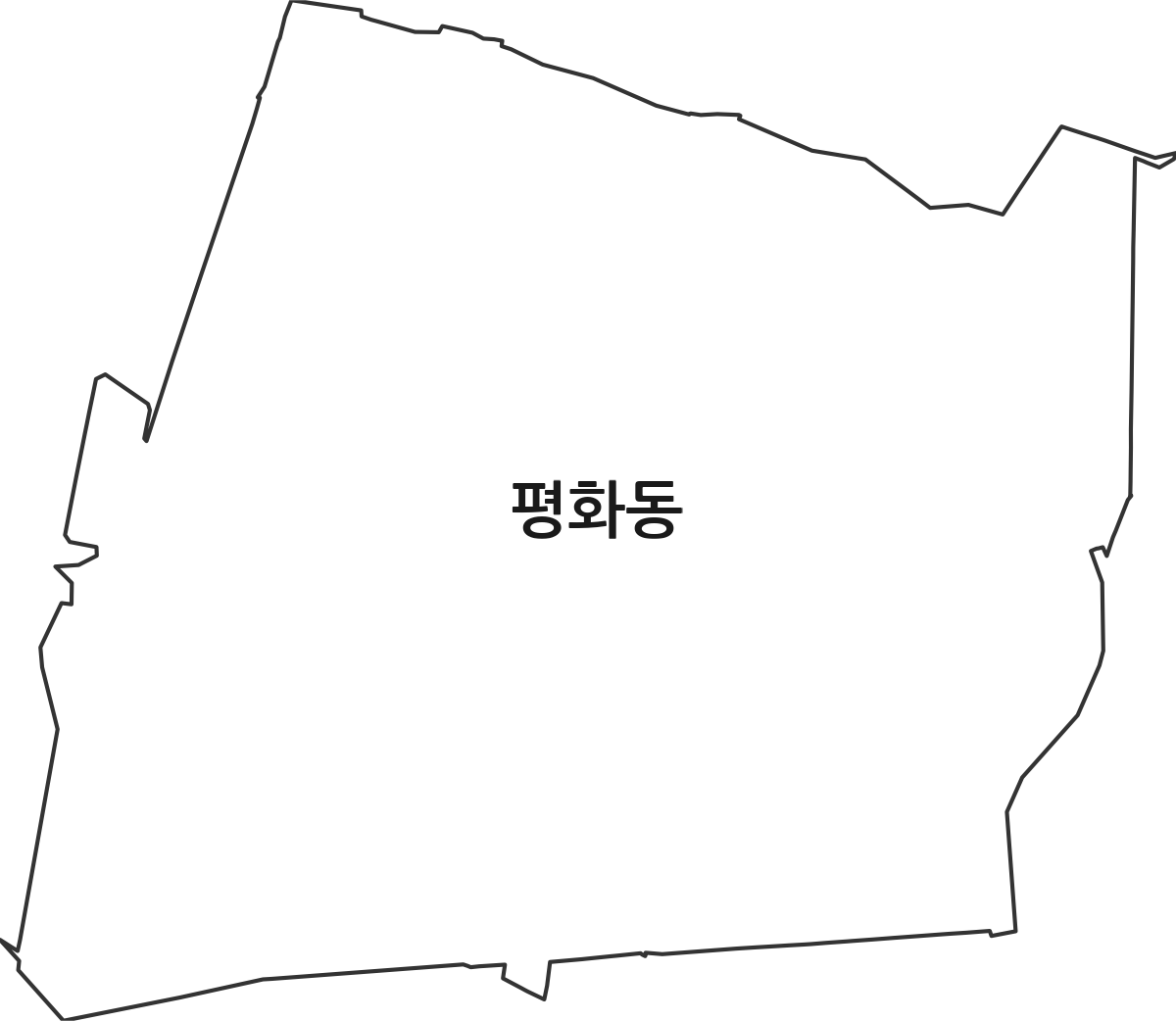 경상북도 안동시 평화동 법정동 행정구역 경계 지도