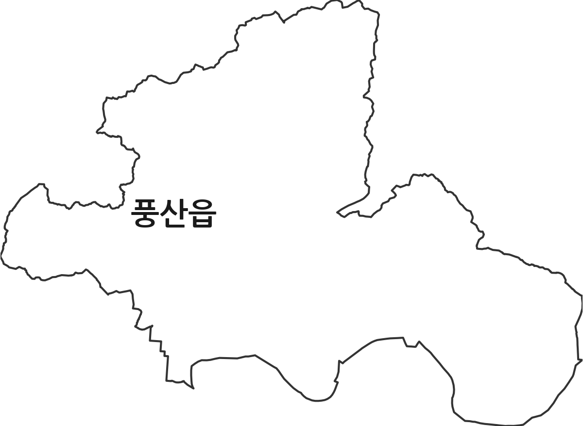 경상북도 안동시 풍산읍 법정동 행정구역 경계 지도