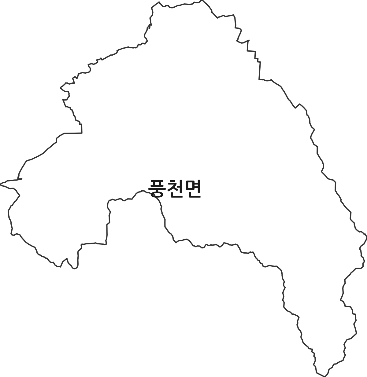 경상북도 안동시 풍천면 법정동 행정구역 경계 지도