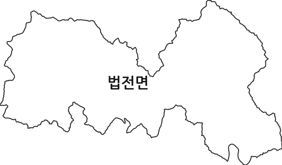 경상북도 봉화군 법전면 행정동 행정구역 경계 지도
