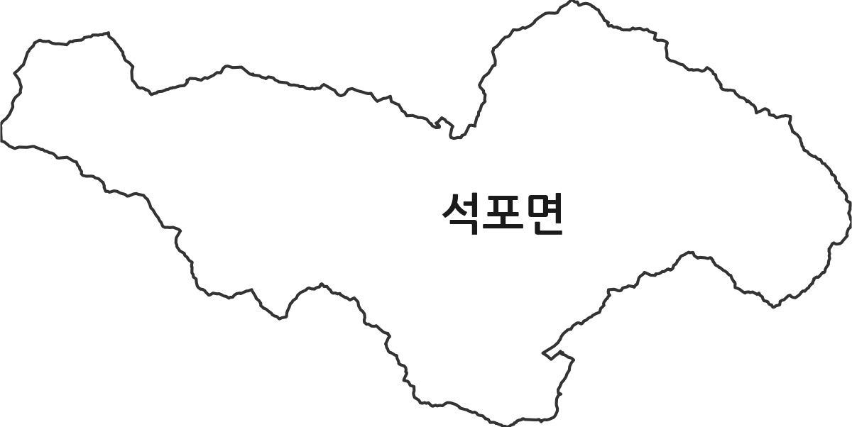 경상북도 봉화군 석포면 행정동 행정구역 경계 지도
