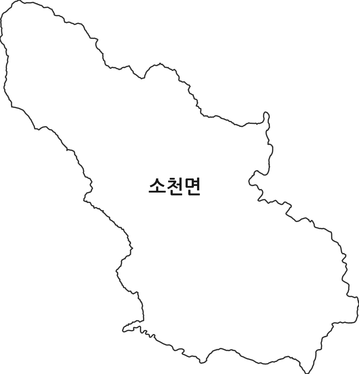 경상북도 봉화군 소천면 행정동 행정구역 경계 지도
