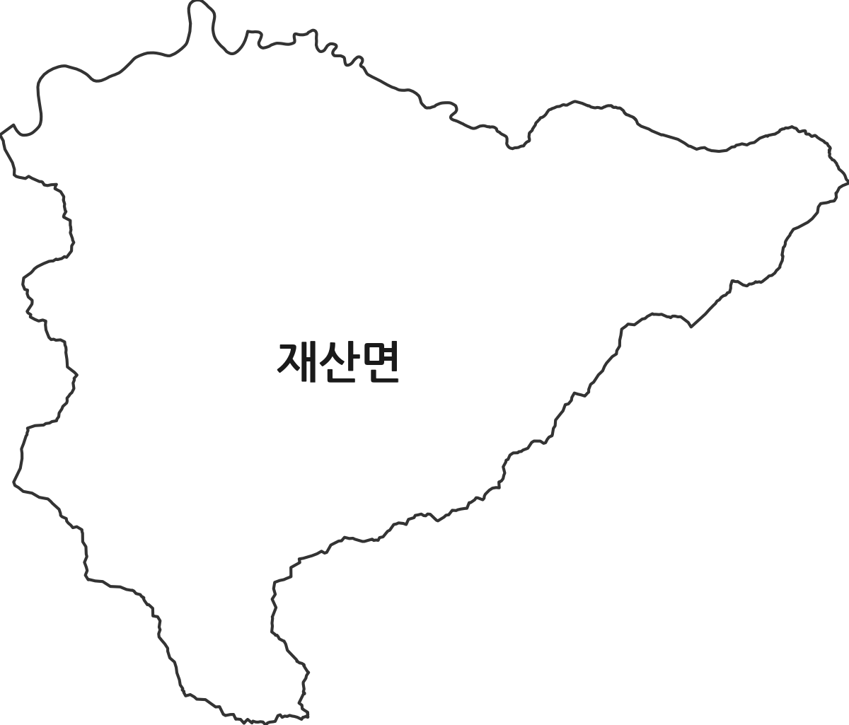 경상북도 봉화군 재산면 행정동 행정구역 경계 지도
