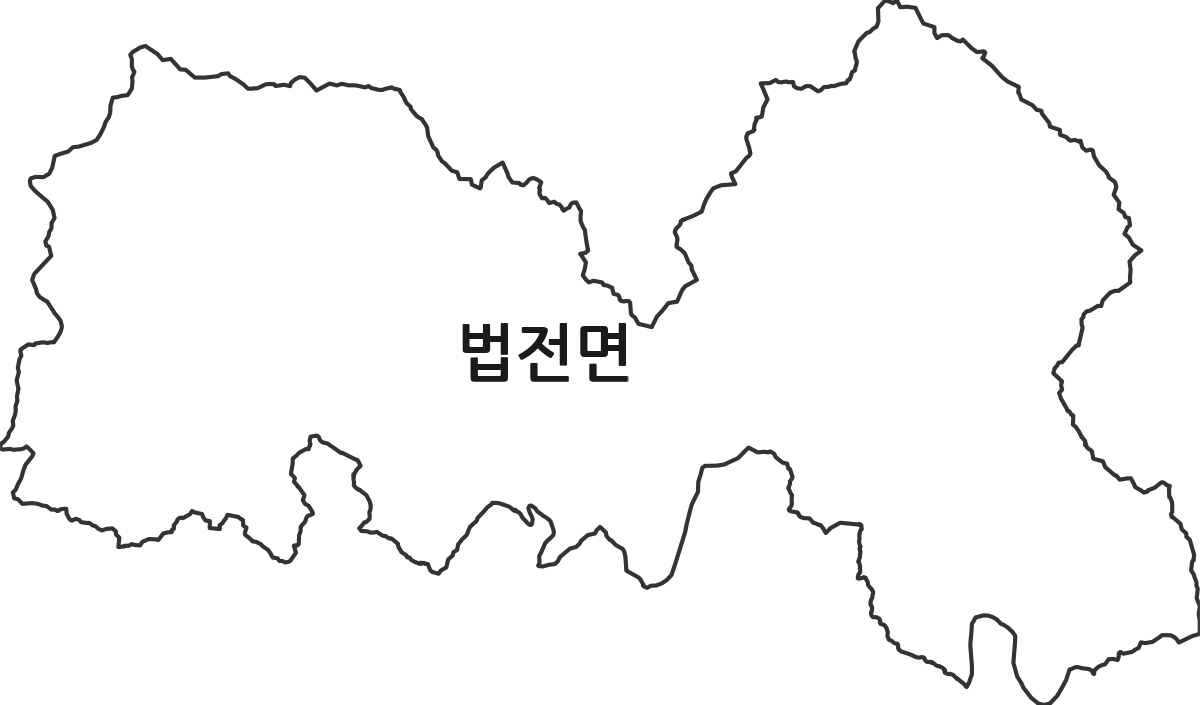 경상북도 봉화군 법전면 법정동 행정구역 경계 지도