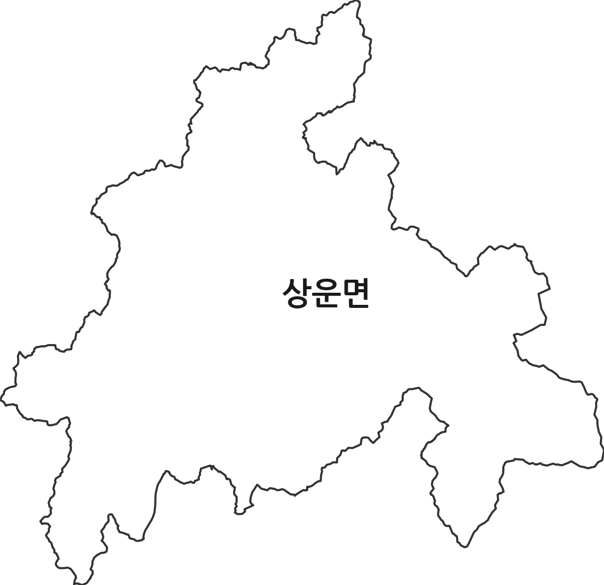 경상북도 봉화군 상운면 법정동 행정구역 경계 지도